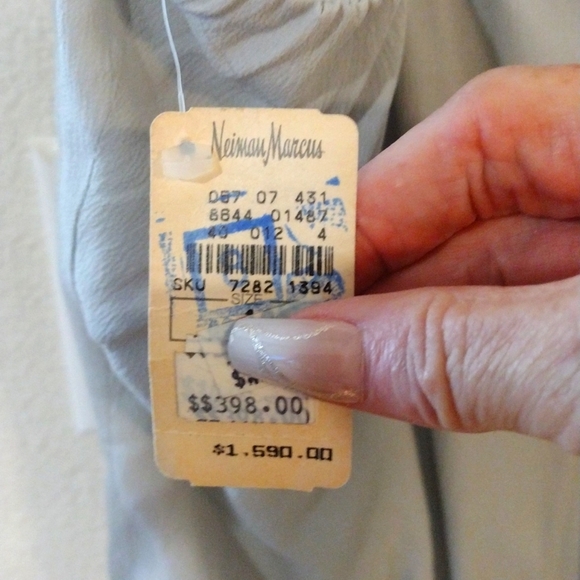 💥 SALE Pamela Dennis Elegant Gray/Silver Bodysuit Size 12 NWT - Picture 3 of 3